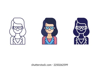 Girl avatar icon vector illustration