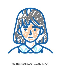 girl avatar japanese doodle icon sketch vector. girl avatar japanese sign. isolated symbol illustration