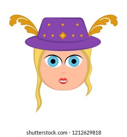 Girl avatar with mardi gras ornaments. Vector illustration design