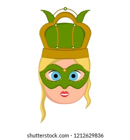 Girl avatar with mardi gras ornaments. Vector illustration design