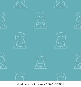 Girl avatar pattern vector seamless repeating for any web design