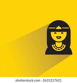 girl avatar with shadow on yellow background