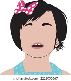 Pintura de vectores de avatar de chica. Este es un archivo eps.