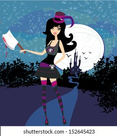 Girl with an axe 