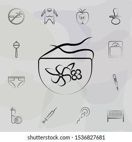 Girl baby bib concept line icon. Universal set of maternity for website design and development, app development
