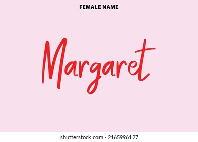 Girl Baby Name Margaret - Handwritten Lettering Modern Calligraphy 