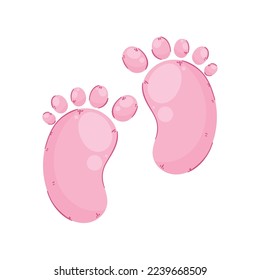 girl baby pink footprints accessory
