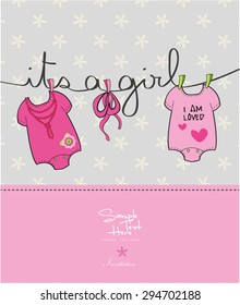 Girl Baby Shower Card / It's A Girl