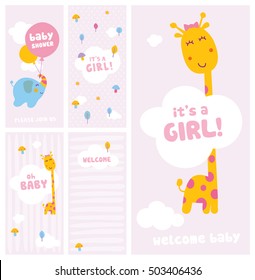 It's A Girl, Baby Shower And Welcome Cards