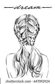 Girl With Braided Hair Stock Vectors Images Vector Art