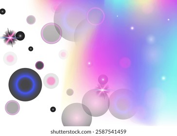 Girl Background. Pink Magic Pattern. Princess Invitation. Iridescent Colorful Effect. Purple Fantasy Gradient. Lilac Blurred Hologram. Kawaii Glitter. Stars Girl Background.