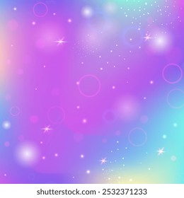 Girl Background. Pink Unicorn Pattern. Kawaii Hologram. Holographic Sparkles Mesh. Purple Fantasy Invitation. Lilac Abstract Gradient. Fairy Glitter. Neon Girl Background.