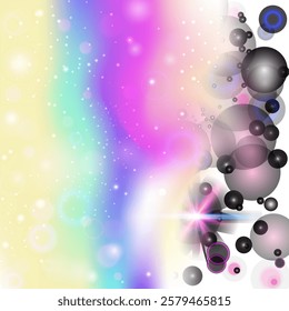 Girl Background. Purple Fairy Hologram. Rainbow Invitation. Holographic Sparkles Invite. Pink Cosmic Pattern. Blue Colorful Gradient. Princess Texture. Party Girl Background.