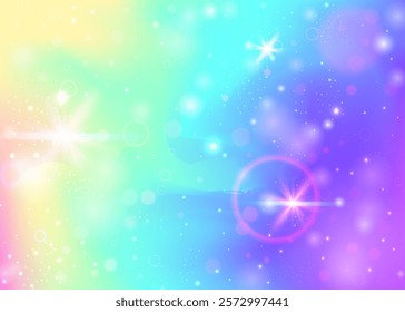 Girl Background. Purple Magic Invitation. Rainbow Gradient. Holographic Mystical Mesh. Pink Colorful Pattern. Blue Galaxy Hologram. Fairy Glitter. Party Girl Background.