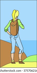 girl with backpack 