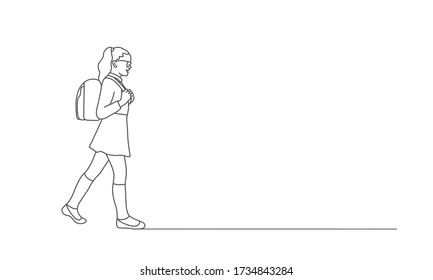 374 Boy Walking To School Line Art Images, Stock Photos & Vectors ...