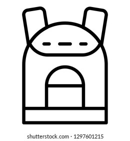 Girl backpack icon. Outline girl backpack vector icon for web design isolated on white background