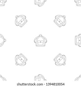 Girl backpack pattern seamless vector repeat geometric for any web design