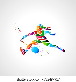 Girl badminton player abstract vector eps illustration