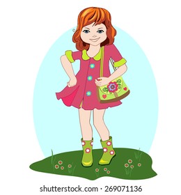 Girl with a bag.