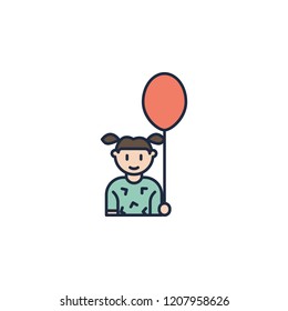 girl with ball cartoon icon. Element of family icon for mobile concept and web apps. Cartoon girl with ball icon can be used for web and mobile