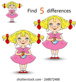 girl with ball find differences
