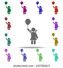 girl with a ball icon. Elements of Children in multi color style icons. Simple icon for websites, web design, mobile app, info graphics