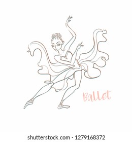 Girl ballerina. Ballet. Logotype. Vector.