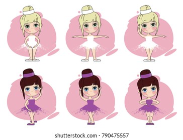 girl ballerina character for a book or cartoon