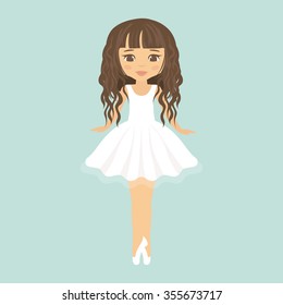 girl ballerina with curly hair