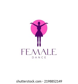 girl ballet dance feminine logo design