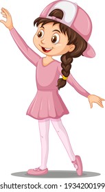 A girl ballet dancer cartoon character illustration