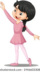 A girl ballet dancer cartoon character illustration