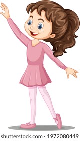 A girl ballet dancer cartoon character illustration