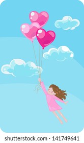 Girl with ballons