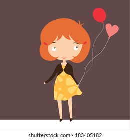 girl with balloons