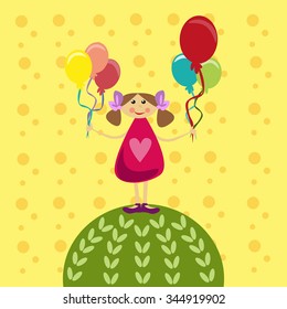 girl with balloons