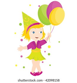 girl with balloons
