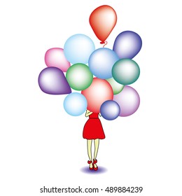 Girl with balloons