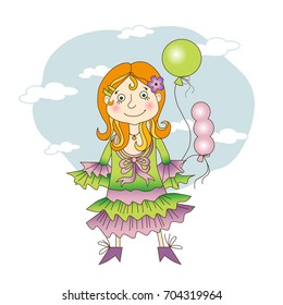 Girl with balloons