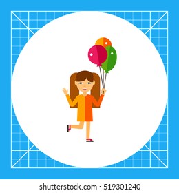 Girl with Balloons Icon