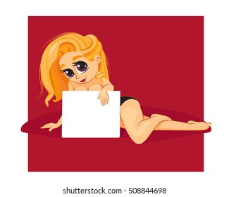 girl with banner