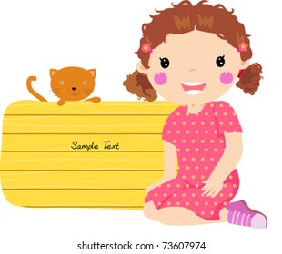 girl and banner