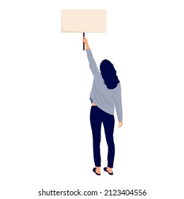 Girl with a banner. Protest