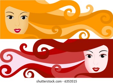 Pancarta de la chica - Vector