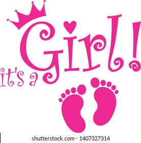 It's a girl banner, vector illustration