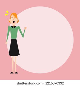 girl with banner vector for web