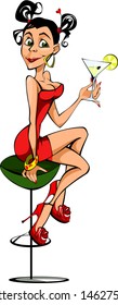 Girl in a bar