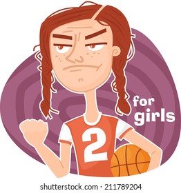 girl with a basketball