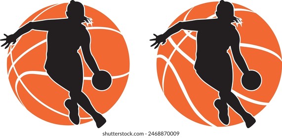 Basketballmädchen, Basketball-Clipart, Basketball-Silhouette